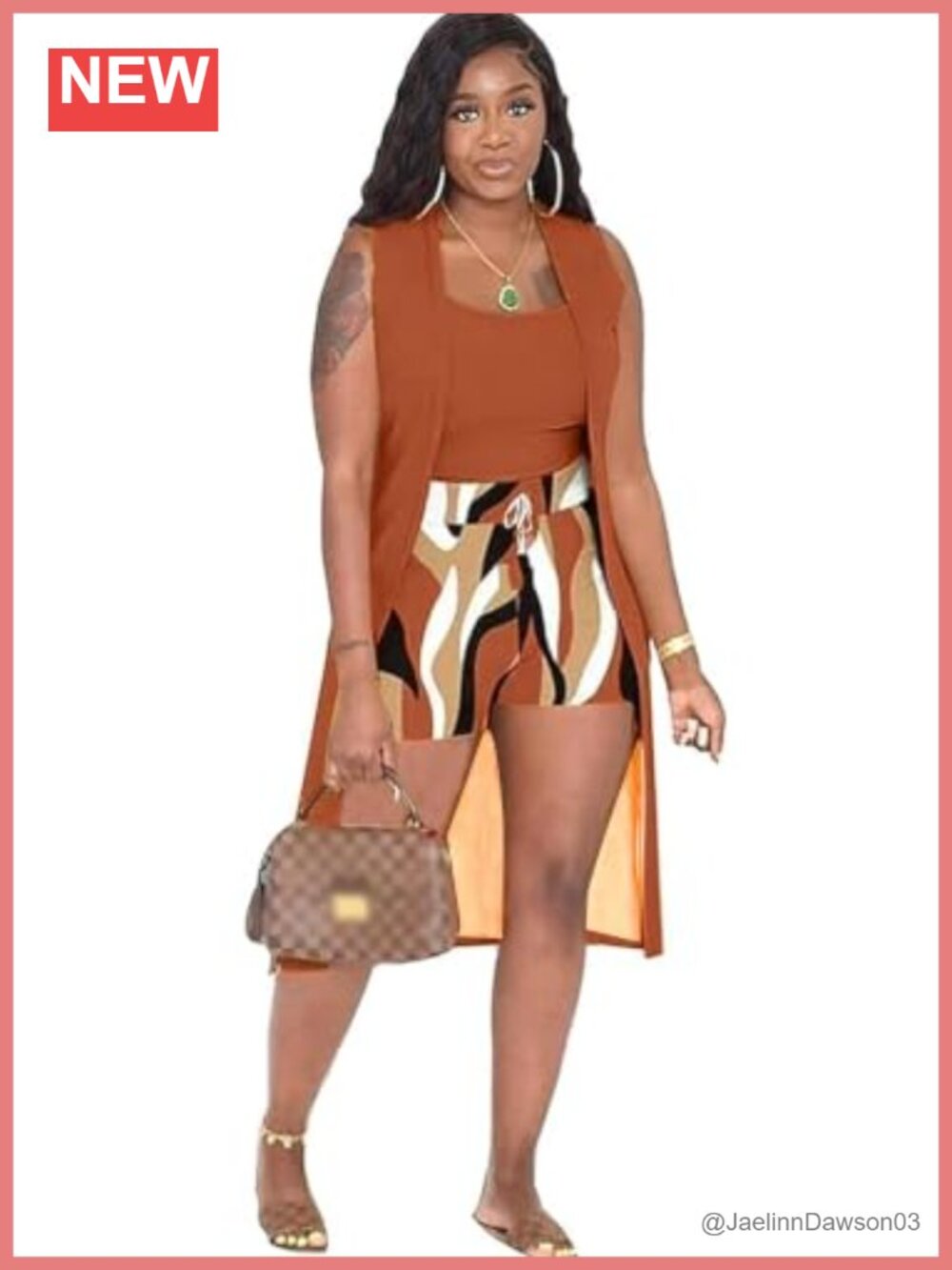 3 Piece Shorts Lounge Set Sleeveless Cardigan Cami Bodycon Travel